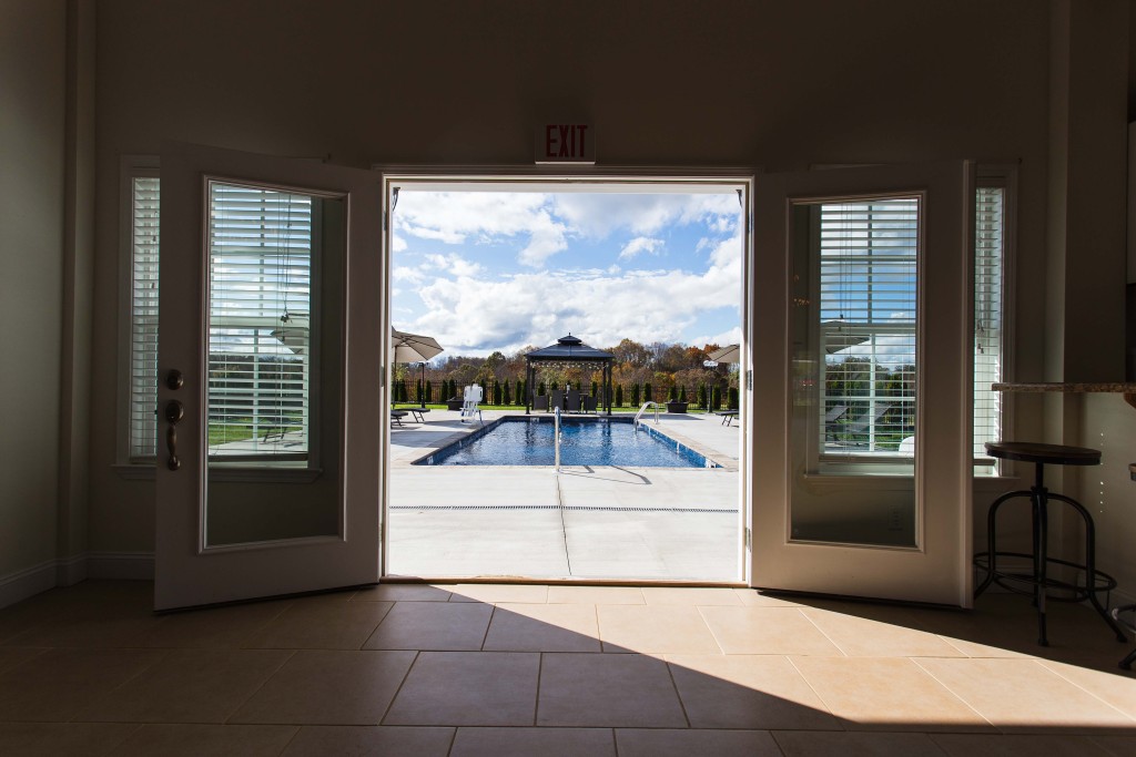 The River Club: View of pool from inside the clubhouse