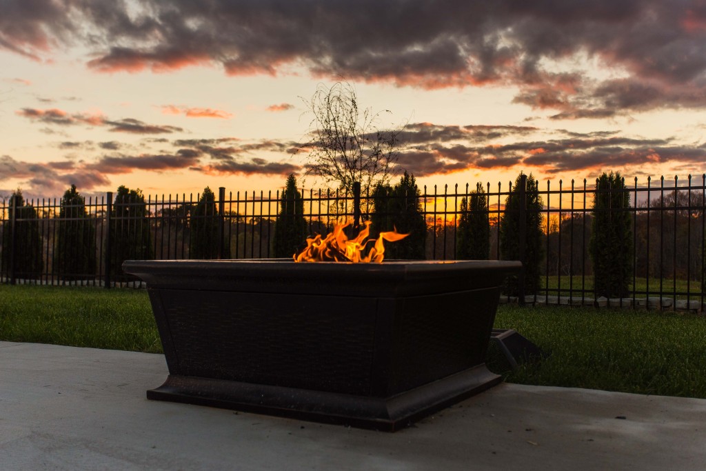 fire pit sunset